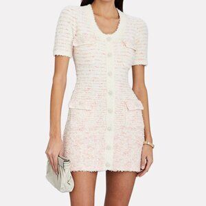 Self-Portrait Pink-White Tweed Mini Dress
